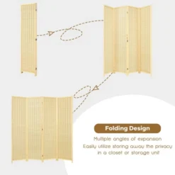Costway 4 Panel Room Divider Screen Portable Folding 6 Ft Partition Screen -Furniture Shop GUEST 1b2c0a25 6ef7 4b44 bdd3 b7abd012aba5