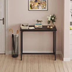 ODK 55 Inch Rectangular Modern Bar Height Narrow Pub, Kitchen, And Dining Table With Metal Legs, Easy To Clean Top, And Fast Assembly, Black -Furniture Shop GUEST 1c3a5876 a54d 43fe 86dc 50b3c29a41e8