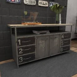 Industrial Wood Buffet Gray - Olivia & May 36 Industrial Wood Buffet Gray - Olivia & May -Furniture Shop GUEST 1d074fa7 6651 40bc 85a1 c684646f52f1