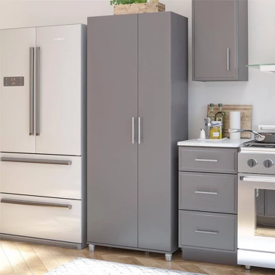 Cabell Tall Asymmetrical Cabinet Graphite Gray - Room & Joy 4 Cabell Tall Asymmetrical Cabinet Graphite Gray - Room & Joy - Image 2