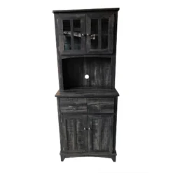 Home Source Microwave Stand With Top And Bottom Cabinets -Furniture Shop GUEST 1dcfb5c8 e593 4bc5 87b2 c2ef61f2e235