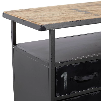Industrial Wood Buffet Gray - Olivia & May 5 Industrial Wood Buffet Gray - Olivia & May - Image 3
