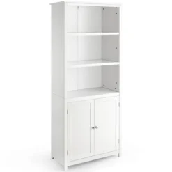 Costway Bookcase Shelving Storage Wooden Cabinet Unit Standing Display Bookcase W/Doors -Furniture Shop GUEST 1e5e1b12 bfe7 4088 a39d f093613f0751