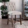 2pk Brandta Button Tufted Counter Height Barstool Beige/Rustic Oak - HOMES: Inside + Out -Furniture Shop GUEST 1e9cc26b 54c5 4c9a 9630 bf1303b69636