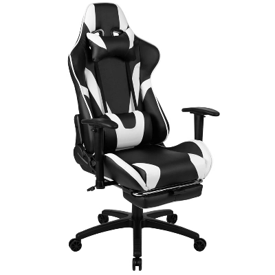Flash Furniture Gaming Desk And Footrest Reclining Gaming Chair Set - Cup Holder/Headphone Hook/Removable Mouse Pad Top/Wire Management 4 Flash Furniture Gaming Desk And Footrest Reclining Gaming Chair Set - Cup Holder/Headphone Hook/Removable Mouse Pad Top/Wire Management - Image 2
