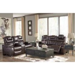 Warnerton Power Recliner Loveseat With Console And Adjustable Headrest Chocolate - Signature Design By Ashley -Furniture Shop GUEST 1f1d9bc4 ff5f 46b5 ba6a 018dc523dcd3