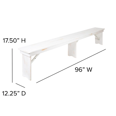 Flash Furniture HERCULES Series 8' X 12'' Solid Pine Folding Farm Bench With 3 Legs 7 Flash Furniture HERCULES Series 8' X 12'' Solid Pine Folding Farm Bench With 3 Legs - Image 5