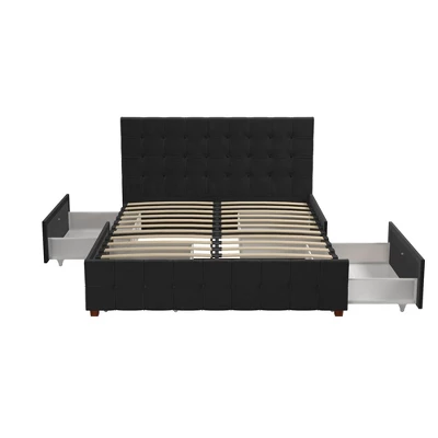 Elizabeth Velvet Upholstered Bed With Storage - CosmoLiving By Cosmopolitan 3 Elizabeth Velvet Upholstered Bed With Storage - CosmoLiving By Cosmopolitan