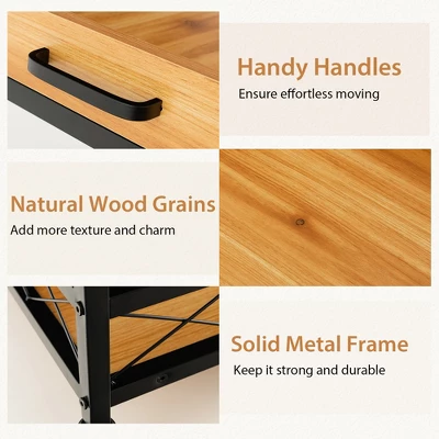 Costway 3-Tier Wine Bar Cart Rolling Rack Serving Trolley Detachable Top & Glass Holder 10 Costway 3-Tier Wine Bar Cart Rolling Rack Serving Trolley Detachable Top & Glass Holder - Image 8