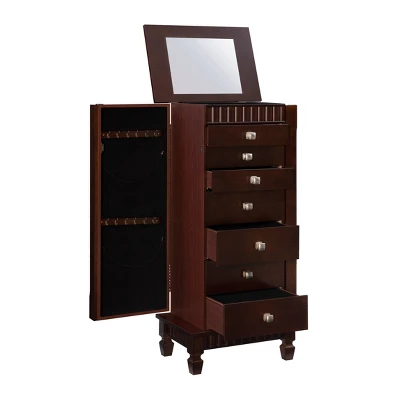 Tierra Contemporary Jewelry Armoire Merlot Brown - Powell Company 4 Tierra Contemporary Jewelry Armoire Merlot Brown - Powell Company - Image 2