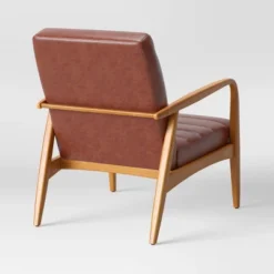 Northway Channel Tufted Wood Armchair Brown Faux Leather - Project 62™ -Furniture Shop GUEST 20d09d47 9eaf 4d7d ac87 605b97dbae27