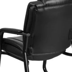 Emma And Oliver 500 Lb. Big & Tall Black LeatherSoft Tufted Side Chair With Sled Base -Furniture Shop GUEST 21c8e76c 5039 4f07 b150 00425cd00fac