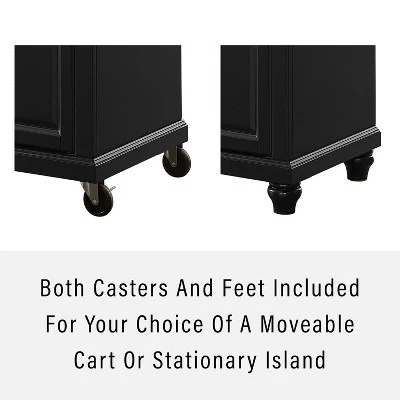 Cambridge Wood Top Portable Kitchen Island/Cart Black/Natural - Crosley 5 Cambridge Wood Top Portable Kitchen Island/Cart Black/Natural - Crosley - Image 3