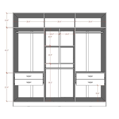 Eldridge Freestanding Wardrobe Maple Cream - Manhattan Comfort 4 Eldridge Freestanding Wardrobe Maple Cream - Manhattan Comfort - Image 2