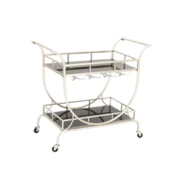 Modern 2 Tier Cart Silver - Olivia & May 15 Modern 2 Tier Cart Silver - Olivia & May -Furniture Shop GUEST 22195af1 ccc2 4c6e 9f1d 72899063721f