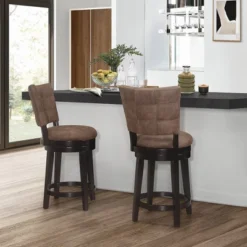 26" Kaede Wood And Upholstered Swivel Counter Height Barstool Black/Chestnut - Hillsdale Furniture 17 26" Kaede Wood And Upholstered Swivel Counter Height Barstool Black/Chestnut - Hillsdale Furniture -Furniture Shop GUEST 227c8c53 0ee9 41e2 becf 77cf6eef17df