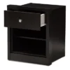 Danette Modern And Contemporary Finished 1 Drawer Nightstand Dark Brown - Baxton Studio