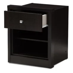 Danette Modern And Contemporary Finished 1 Drawer Nightstand Dark Brown - Baxton Studio
