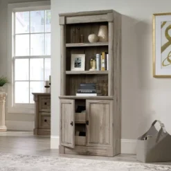 72" Palladia Library With Doors Split Oak - Sauder -Furniture Shop GUEST 2346f0f0 8eb6 4d75 9c41 5a32865b82a4