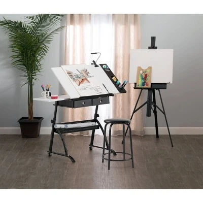 Core Drawing Table And Stool Set Charcoal Black/White - Studio Designs 21 Core Drawing Table And Stool Set Charcoal Black/White - Studio Designs - Image 19
