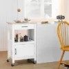 Costway Rolling Kitchen Island Cart On Wheels Bar Serving Trolley W/Drawer Cabinet BlackWhite -Furniture Shop GUEST 241e3f3b 1a40 49d9 827b 39ff18718c47