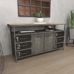 Industrial Wood Buffet Gray - Olivia & May 34 Industrial Wood Buffet Gray - Olivia & May -Furniture Shop GUEST 242b3f8c 8594 485c aa9b 100769e2684e
