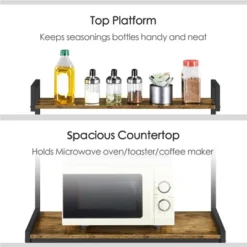 Yaheetech 5-Tier 56" H Baker’s Rack With Wire Basket & Power Outlets, Rustic Brown -Furniture Shop GUEST 24fa35f6 b5c3 4b82 a08e 1021846196d0