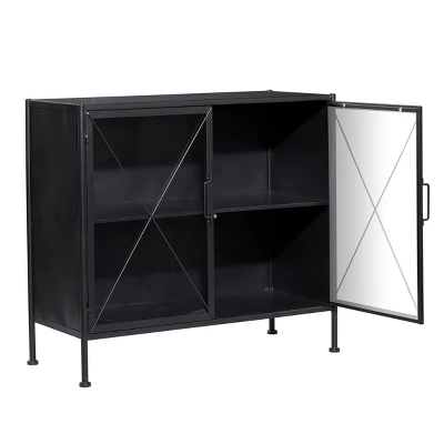 Industrial Metal Cabinet Black - Olivia & May 8 Industrial Metal Cabinet Black - Olivia & May - Image 6