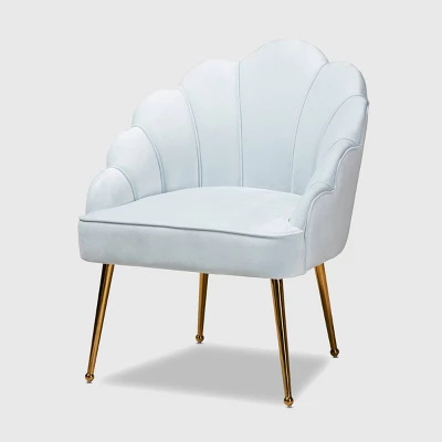 Cinzia Velvet Upholstered Seashell Shaped Accent Chair - Baxton Studio 11 Cinzia Velvet Upholstered Seashell Shaped Accent Chair - Baxton Studio - Image 9