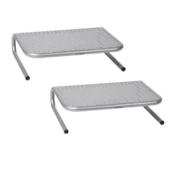 Mind Reader 2pk Metal Monitor Stand/Riser Silver -Furniture Shop GUEST 264e9a6e db71 4c57 900a 50158d0c96cb