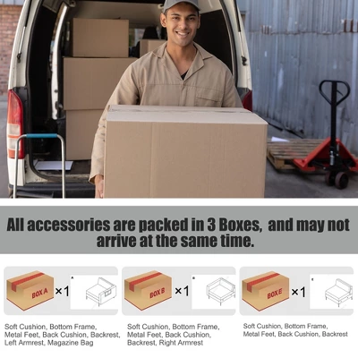 Costway Modern Modular 3-Seat Sofa Couch W/ Side Storage Pocket & Metal Leg GreenGrey 9 Costway Modern Modular 3-Seat Sofa Couch W/ Side Storage Pocket & Metal Leg GreenGrey - Image 7