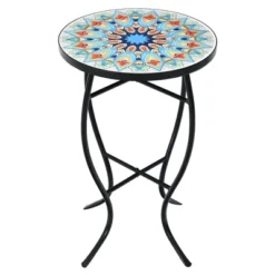 Costway Mosaic Side Table Accent Table Round Balcony Bistro End Table OrangeBlueNavy 25 Costway Mosaic Side Table Accent Table Round Balcony Bistro End Table OrangeBlueNavy -Furniture Shop GUEST 2799cf12 fe57 4885 bb71 f07f4d989158