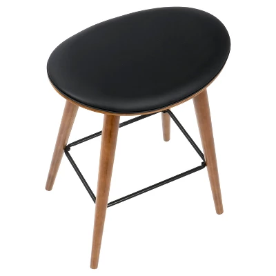 Set Of 2 26" Saddle Counter Height Barstools With Faux Leather - LumiSource 7 Set Of 2 26" Saddle Counter Height Barstools With Faux Leather - LumiSource - Image 5