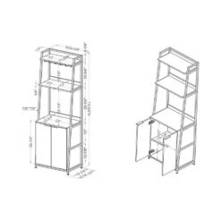 73.63" Moniave Bookcase With Wine Glass Rack Oak/Black - HOMES: Inside + Out 7 73.63" Moniave Bookcase With Wine Glass Rack Oak/Black - HOMES: Inside + Out -Furniture Shop GUEST 290e57f7 6212 4127 9035 542acc631dfa