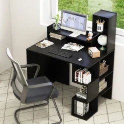 Tangkula 48" Modern Computer Desk Home Office Workstation W/ Hutch & Storage Shelves 15 Tangkula 48" Modern Computer Desk Home Office Workstation W/ Hutch & Storage Shelves -Furniture Shop GUEST 293442ea 3d07 4669 b5c4 b12b03c15104