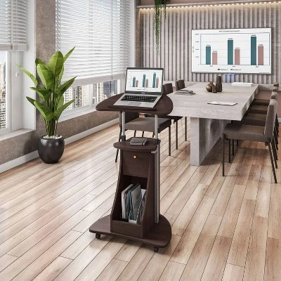 Rolling Adjustable Laptop Cart With Storage - Techni Mobili 10 Rolling Adjustable Laptop Cart With Storage - Techni Mobili - Image 8