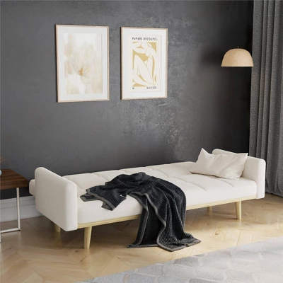 Benedict Wooden Futon Ivory - Room & Joy 5 Benedict Wooden Futon Ivory - Room & Joy - Image 3