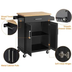 Yaheetech Rolling Kitchen Island Kitchen Cart With Towel Rack & Drawer 13 Yaheetech Rolling Kitchen Island Kitchen Cart With Towel Rack & Drawer -Furniture Shop GUEST 2b318f59 3d72 4c49 b2ca d7dc6180fe33