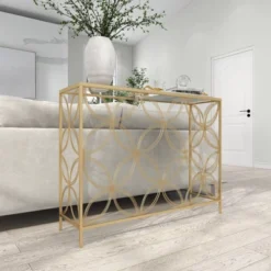 Contemporary Metal Console Table Gold - Olivia & May -Furniture Shop GUEST 2b326839 bae2 4d04 bb93 15e7d056f447