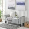 Simple Relax Bedroom Velvet Bench With Storage In Gray -Furniture Shop GUEST 2b3c6e43 79f5 488b a2f6 17d3aff0b794