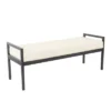 Modern Metal Sherpa Bench Cream - HomePop -Furniture Shop GUEST 2b550780 b547 4f51 939c 631704c6d9ae