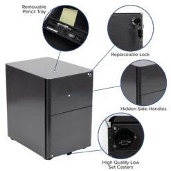 Flash Furniture Work From Home Kit - Black Computer Desk, Ergonomic Mesh Office Chair And Locking Mobile Filing Cabinet With Side Handles -Furniture Shop GUEST 2ba157bf 6cb6 4e7f a432 5ff87e58261a