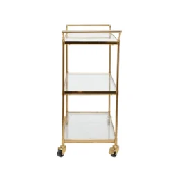 Modern 3 Shelf Metal Bar Cart Brass - Olivia & May -Furniture Shop GUEST 2c411850 09f8 4db7 8dd4 d0fc9645b59c