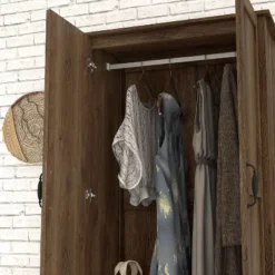 Nurembo 1 Drawer Wardrobe Closet Distressed Walnut - HOMES: Inside + Out 17 Nurembo 1 Drawer Wardrobe Closet Distressed Walnut - HOMES: Inside + Out -Furniture Shop GUEST 2cbc0001 2953 463c b183 96b9dfa1fc58