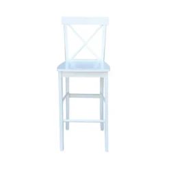 30" X-Back Counter Height Barstool White - International Concepts