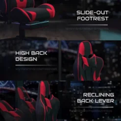 BlackArc Echo Gaming Desk & Chair Set: Black & Red Faux Leather Reclining Gaming Chair; Gaming Desk With Headphone Hook And Cupholder -Furniture Shop GUEST 2d6daaea 7527 478f af26 0f401450f701
