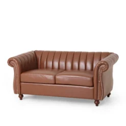 Glenmont Contemporary Channel Stitch Loveseat With Nailhead Trim - Christopher Knight Home -Furniture Shop GUEST 2e075eaa dd43 4bf6 b47f 209d08d9900c
