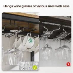 Yaheetech Home Bar Industrial Wine Rack Table With Glass Holder, Wine Bar Cabinet, Rustic Brown -Furniture Shop GUEST 2e24051e b872 47d8 bd46 0bd1fc175b54