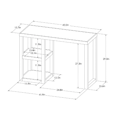 Carson Wood Writing Desk With Storage White - Threshold™ 5 Carson Wood Writing Desk With Storage White - Threshold™ - Image 3