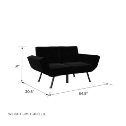 RealRooms Euro Upholstered Tufted Loveseat Futon With Storage Pockets -Furniture Shop GUEST 2eb116b3 bf78 4e13 ad4d b2107c2ac50b